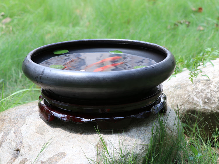 景德镇陶瓷鱼缸养鱼盆家用乌龟缸铜钱草盆睡莲碗莲盆青花瓷盆绿冰大号