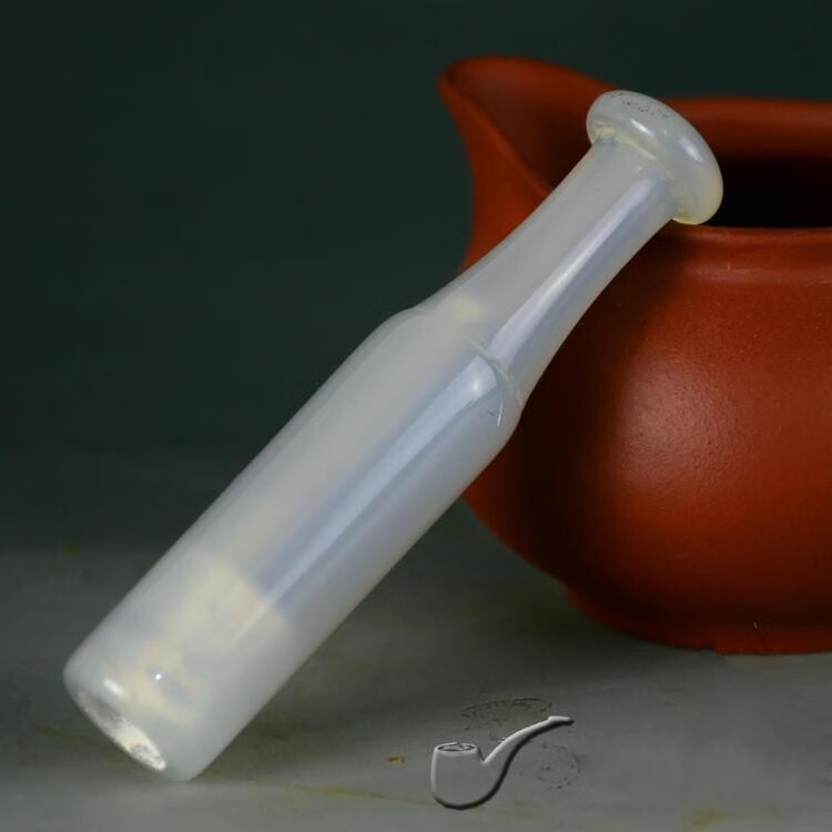 【2022新款】白玉髓旱烟嘴老式红玛瑙玉石烟嘴传统旱烟袋烟锅烟杆烟嘴