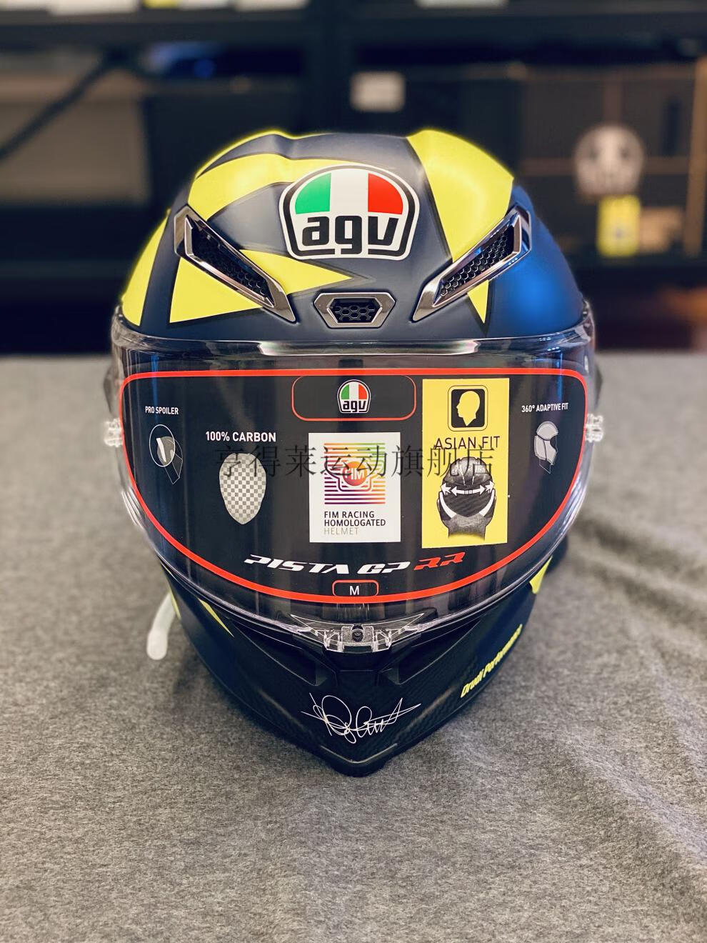 意大利agv头盔碳纤维变色龙 agv pista gprr涂鸦黑红轨迹灰红变色龙