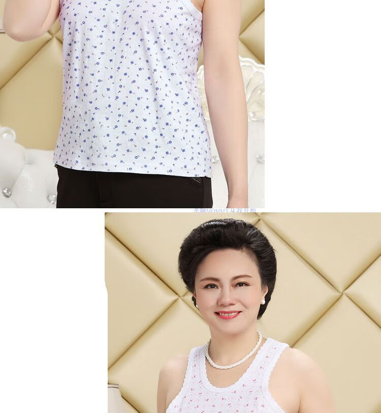 跨栏背心女女士中老年人棉背心宽松老太太奶奶跨栏汗衫妈妈棉内衣 【2