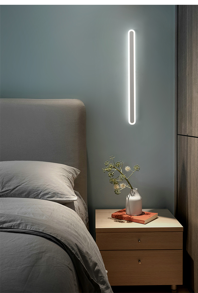 合亮壁灯线条灯长条形卧室灯明装商业空间玄关简约现代led装饰床头灯