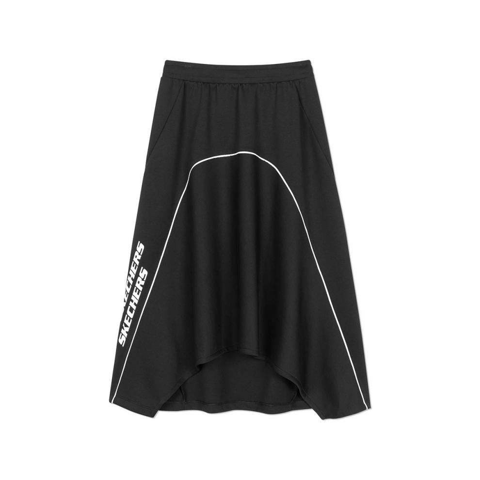 skechers斯凯奇女装夏季针织中长款裙子休闲运动半身裙女l320w171深