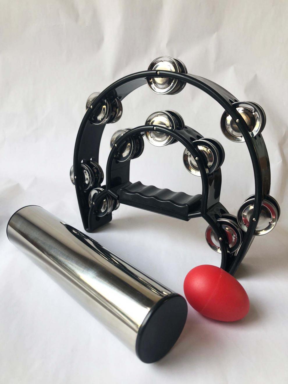 乐器金属砂筒不锈钢铁沙筒沙筒,乐队沙锤伴奏 铃鼓 银色铃圈 大沙筒