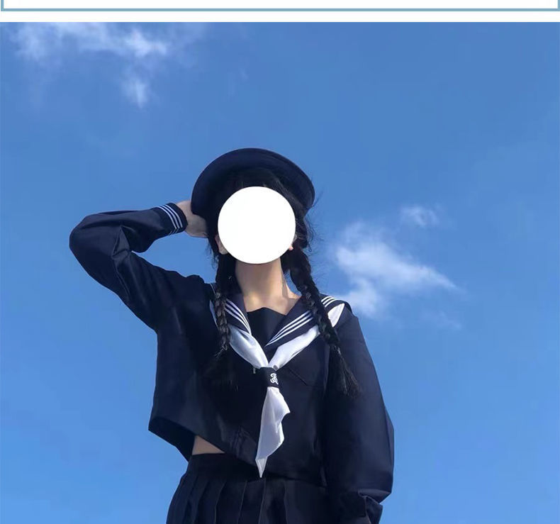 蓝色jk制服女生头像图片