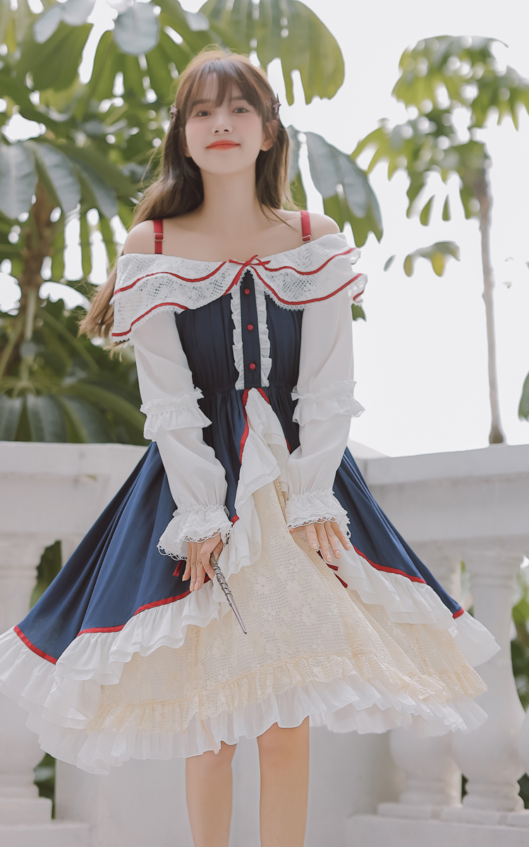 国风洛丽塔成人穿搭迪士尼在逃a字裙连衣裙软妹奶甜裙子日常轻裙礼服