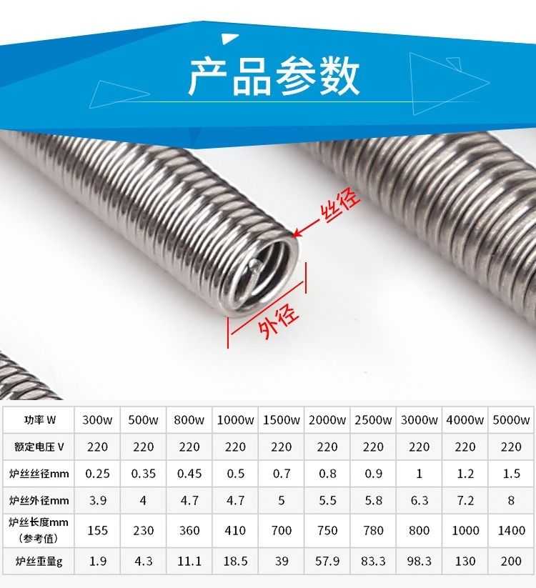 电炉丝电热丝家用电热炉专用电阻丝高温发热丝300-3000瓦全国 普通瓷