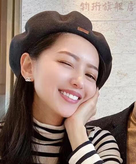 西班牙采购elosegui石原里美贝雷帽圆顶羊毛画家帽 粗线款燕麦色(杂驼