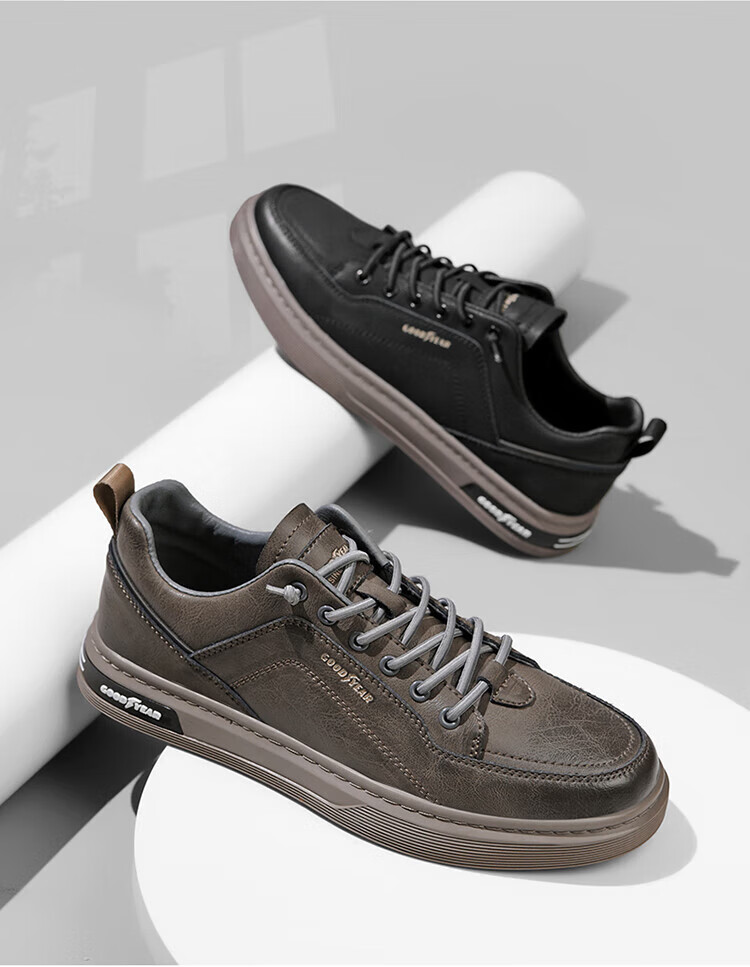 休闲鞋男鞋潮流百搭男士板鞋真皮鞋子男夏季时尚青年复古户外面免系带