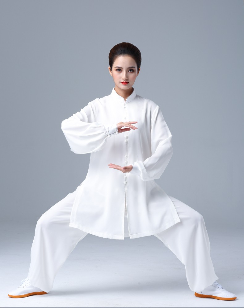 太极练功行云堂白色改良新式太极服女装新款时尚夏天太极拳练功服春秋