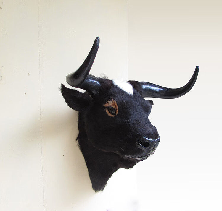 仿牛头牦牛头黄牛头动物头壁挂挂饰墙挂酒吧客厅家居装饰 牦牛牛头