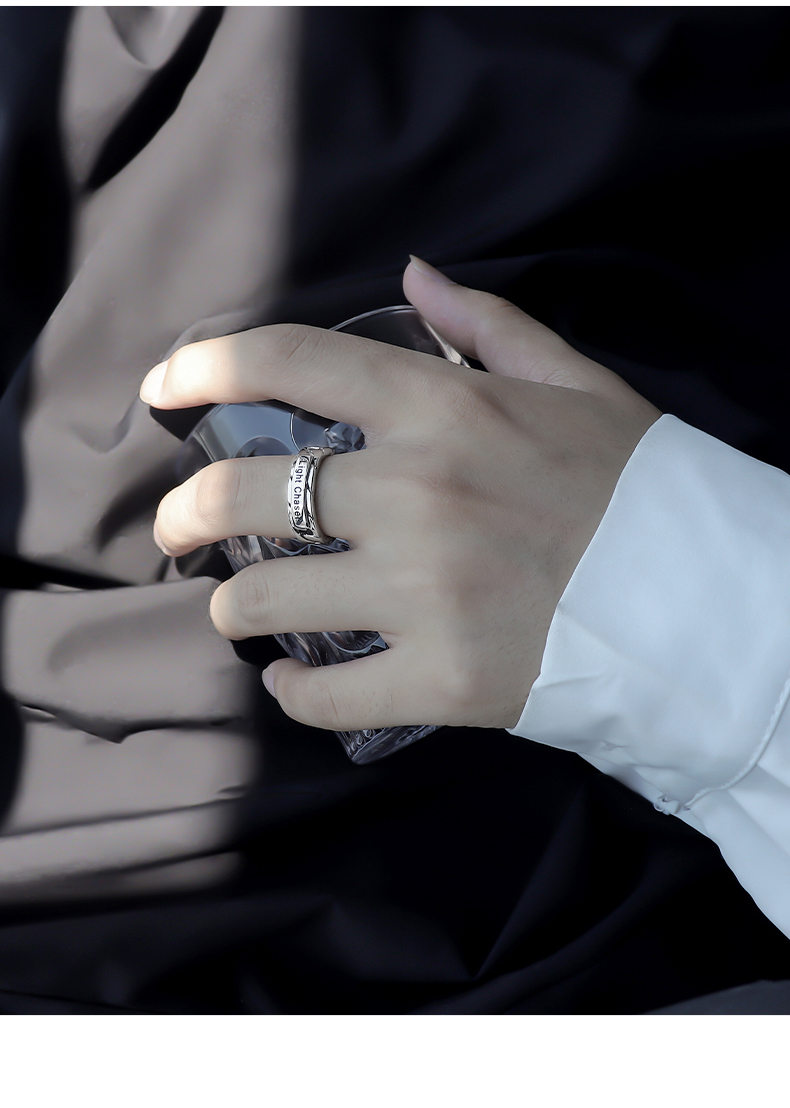 微南(weynam)-戒指男潮款个风嘻哈单身戒高级感简约小众钛钢男生指环