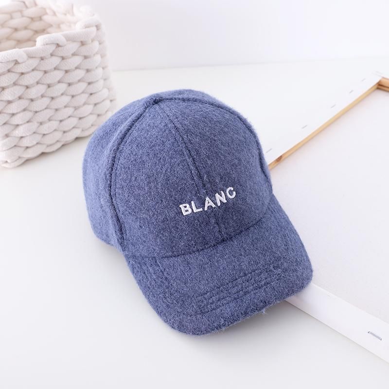 男童宝宝韩版厚毛呢保暖棒球帽冬黑色blanc毛呢款412岁帽围5255cm