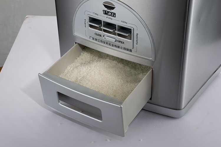 米桶密封防虫不锈钢储米箱智能152030kg公斤自动防潮密封装米缸银色