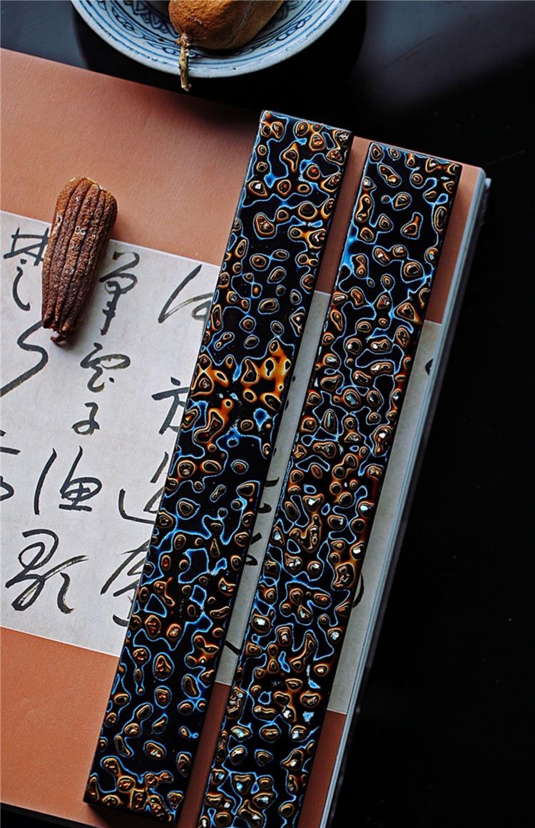 京辉黄蓝金非遗大漆镇尺书镇镇纸压红木纸镇文玩文房四宝书法用品1212