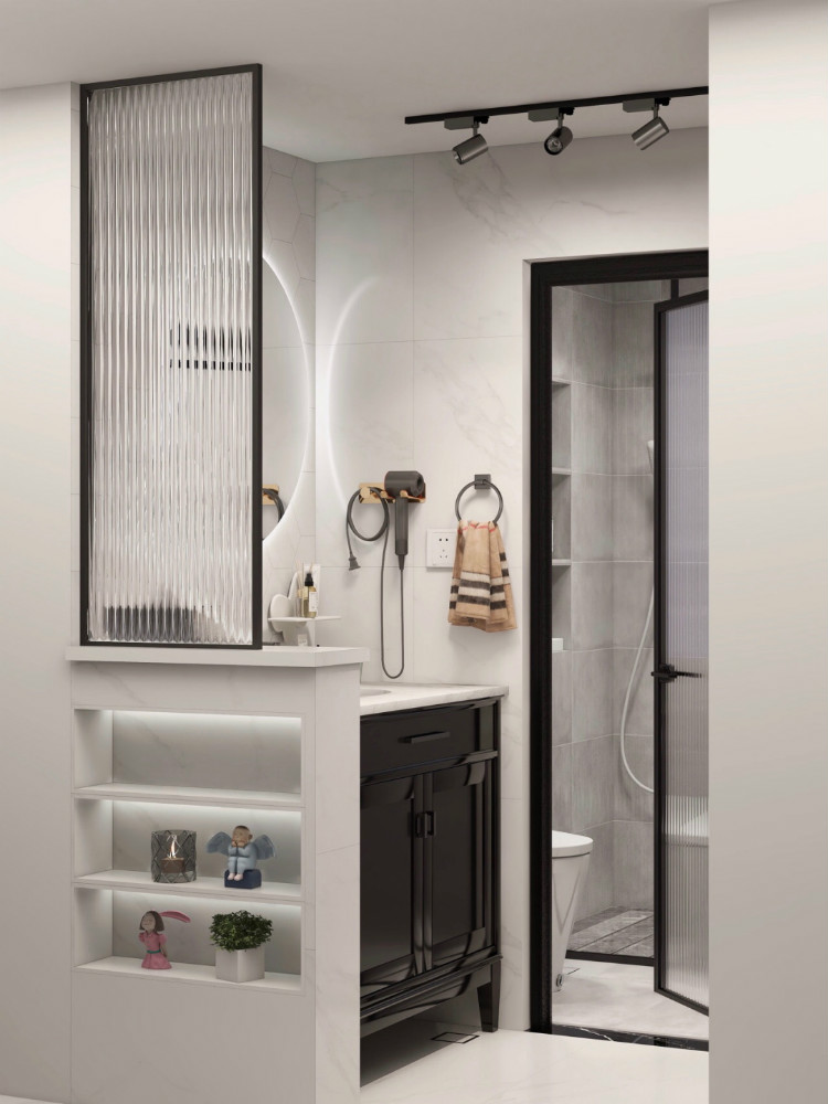 长虹玻璃屏风入户玄关卫生间洗漱台半墙隔断不锈钢餐客厅装饰遮挡