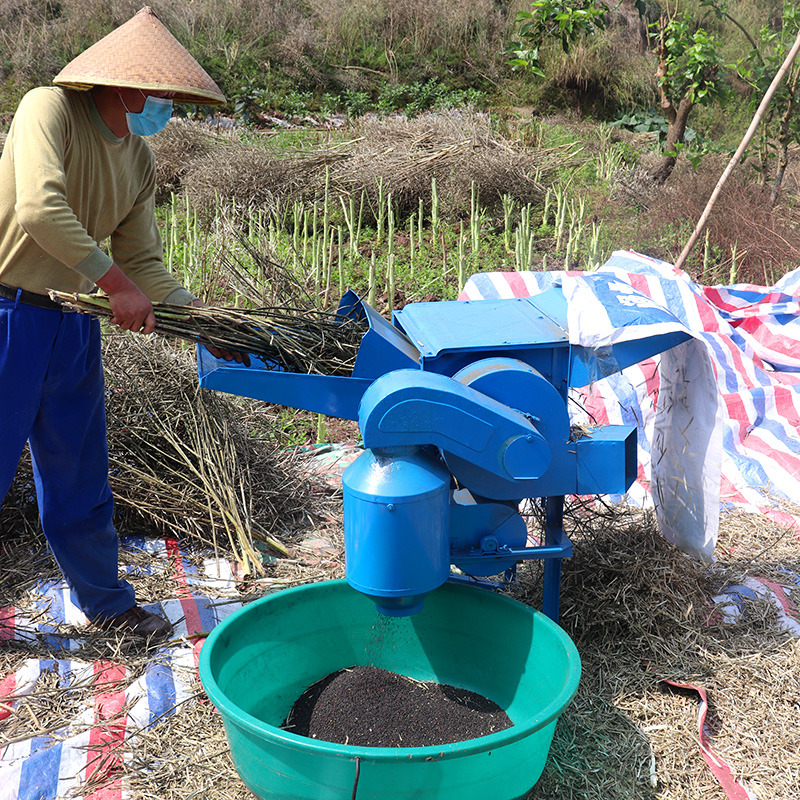 油菜籽脱粒机农用小型黄豆高粱芝麻多功能水稻打谷机全喂入打麦机
