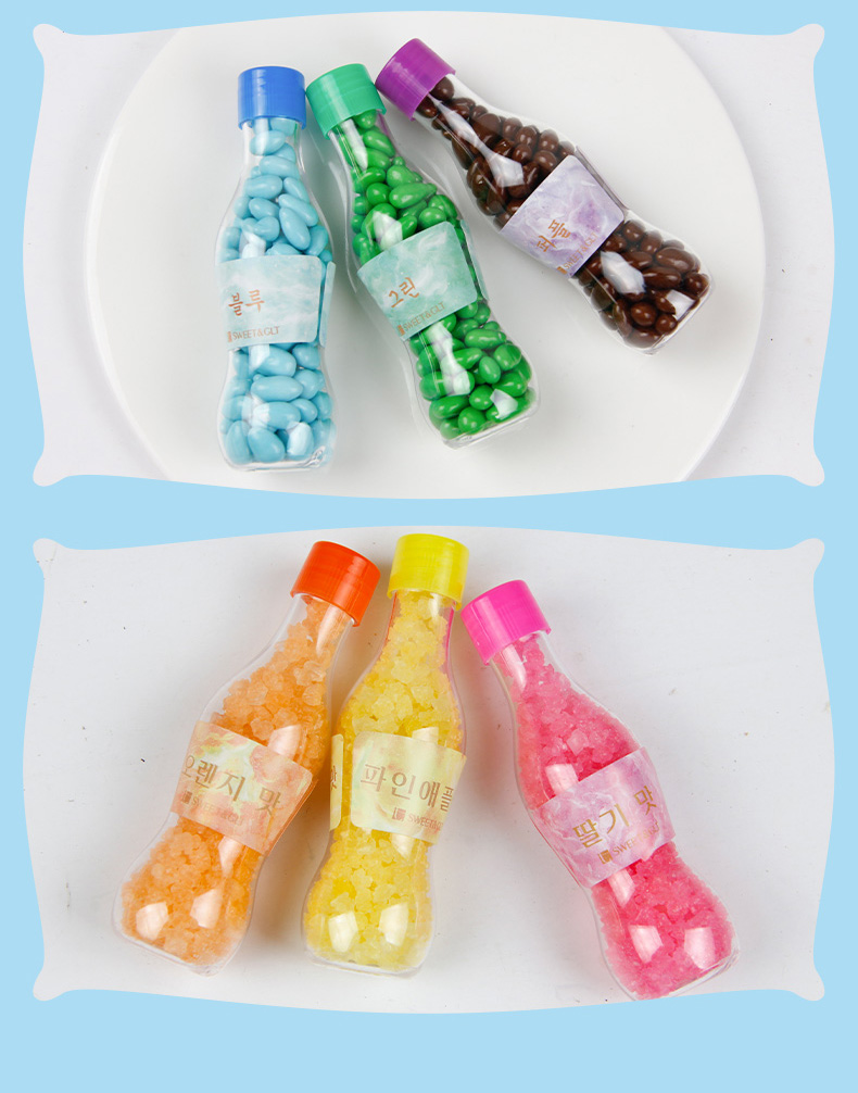 高丽堂迷你汽水瓶糖巧克力豆糖果礼盒伴手礼品休闲零食一组6瓶迷你