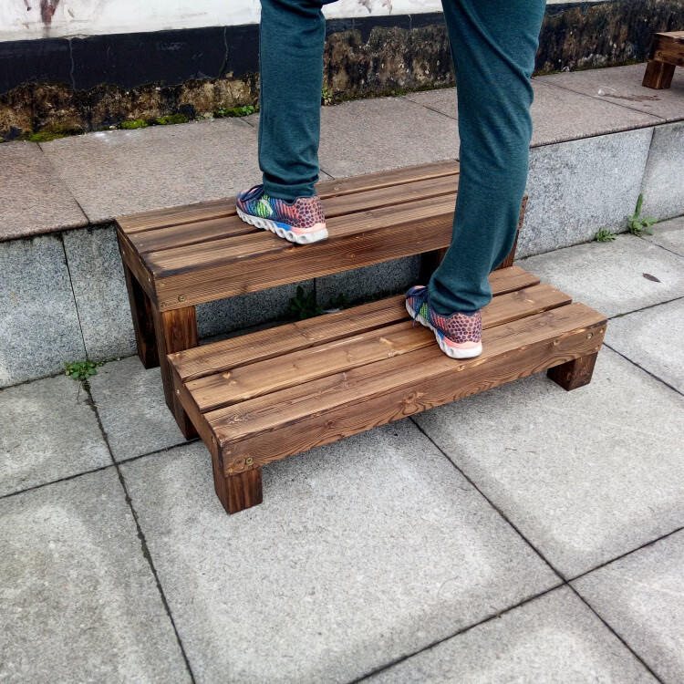 台阶踏板实木花架浴室踩脚板实木台阶脚踏阳台踏板踏步简约落地花几