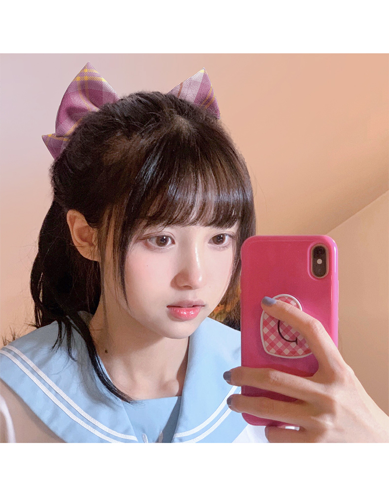 网红同款jk布bm大肠发圈头绳韩国ins简约大蝴蝶结发夹女卡子头饰25