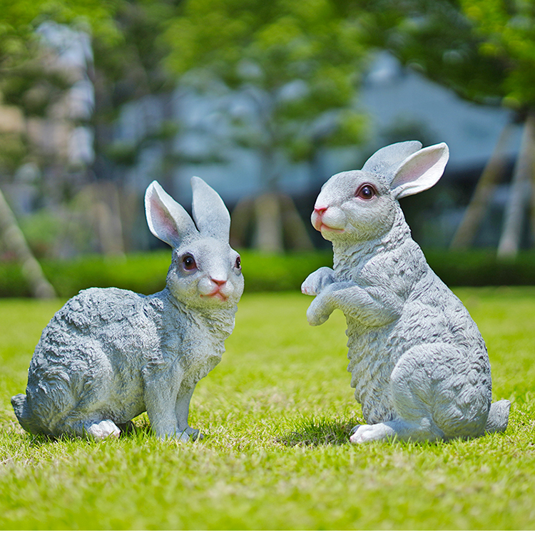 庭院擺件小動物室外仿真動物小松鼠刺蝟兔子模型雕塑園林景觀花園裝飾