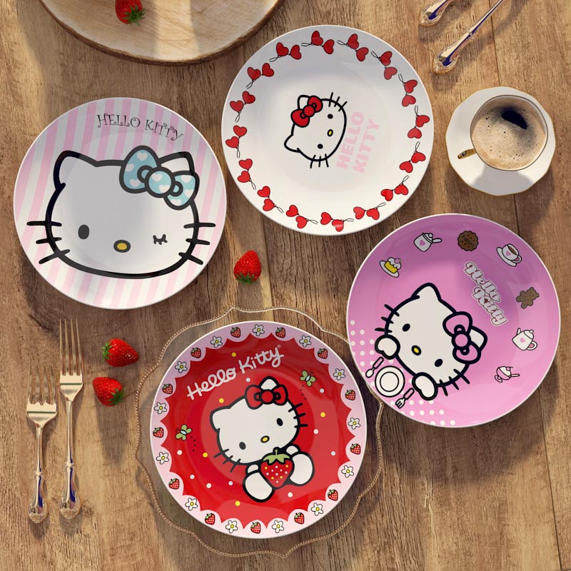 炒菜盘子 炒菜的盘子盘子家用2021新款卡通可爱猫创意碟子陶瓷菜盘