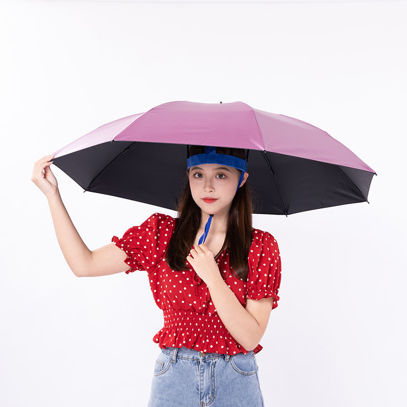 karond新品头戴雨伞伞帽头戴雨伞钓鱼伞采茶伞户外环卫斗笠伞加大三