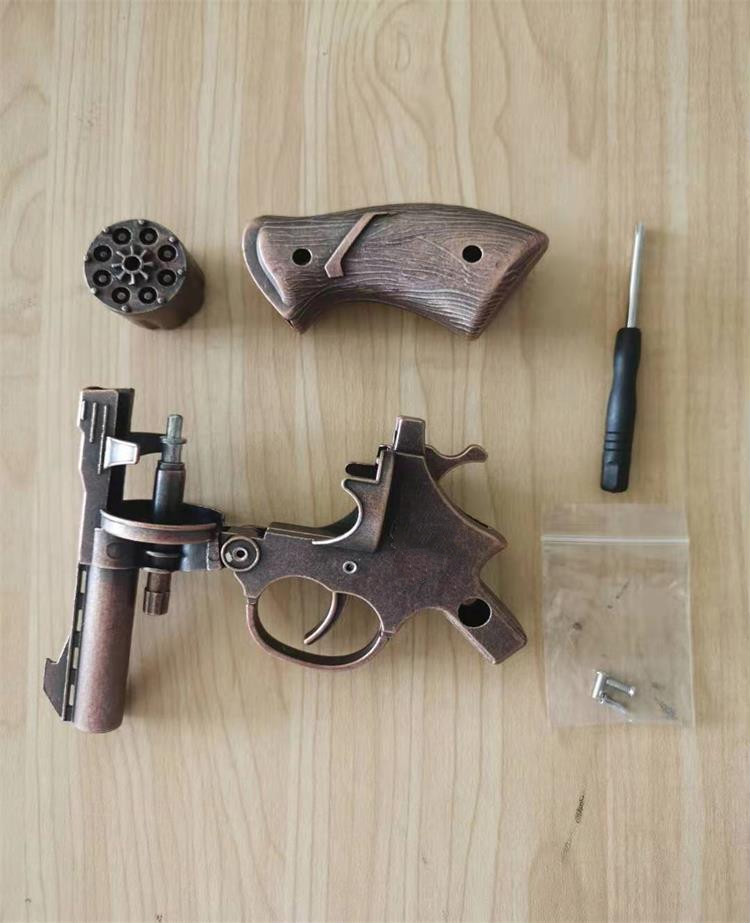 纸炮抢皮筋抢道具砸子炮抢收藏模型大号左轮古铜枪套润滑油20张40张