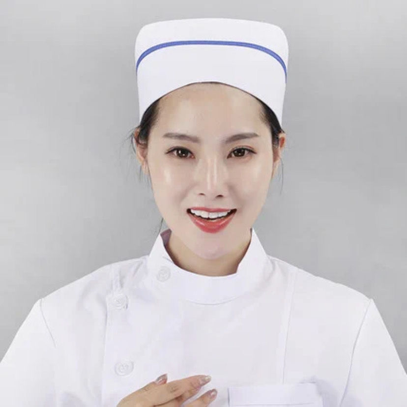 护士帽格尔护士帽女白色均码燕尾帽手术室诊所医院护士帽 天蓝色燕尾