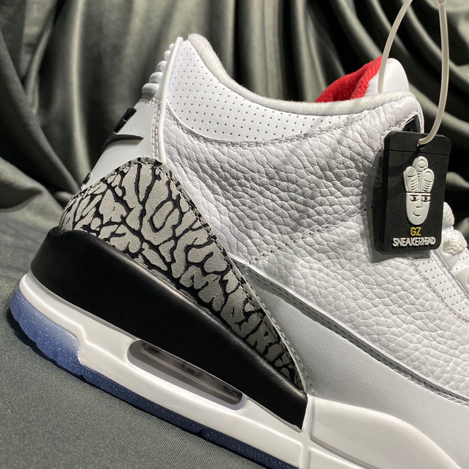 耐克aj3纯质实拍白水泥水晶底男女休闲运动鞋学生情侣百搭高帮sifbey