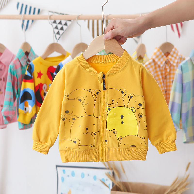 宝宝春秋薄款外套纯棉男童女童长袖开衫儿童衣服婴儿秋装洋气上衣春秋