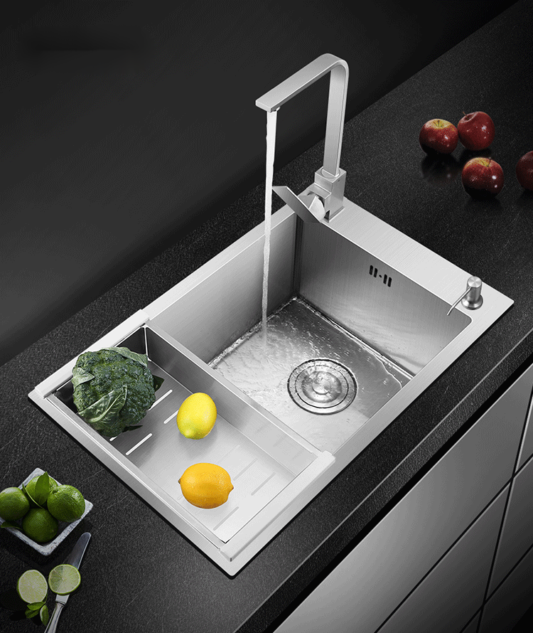 牧苓横向水槽单槽厨房洗菜盆不锈钢水池洗碗池水盆yanke定制横向4540