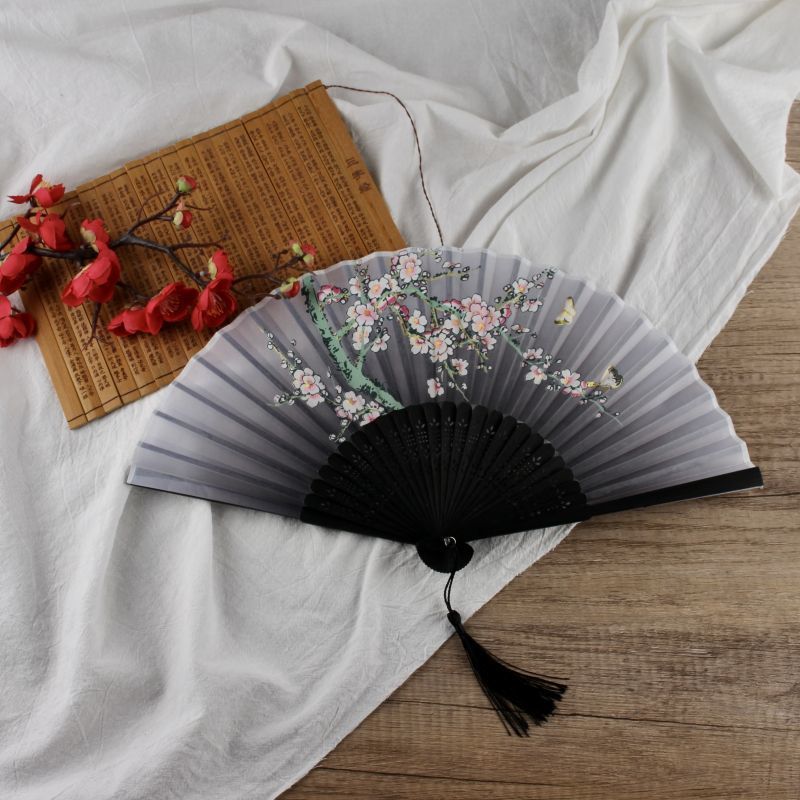 扇子折扇中国风女式学生古风流苏夏季随身携带古装古代汉服小竹扇 12