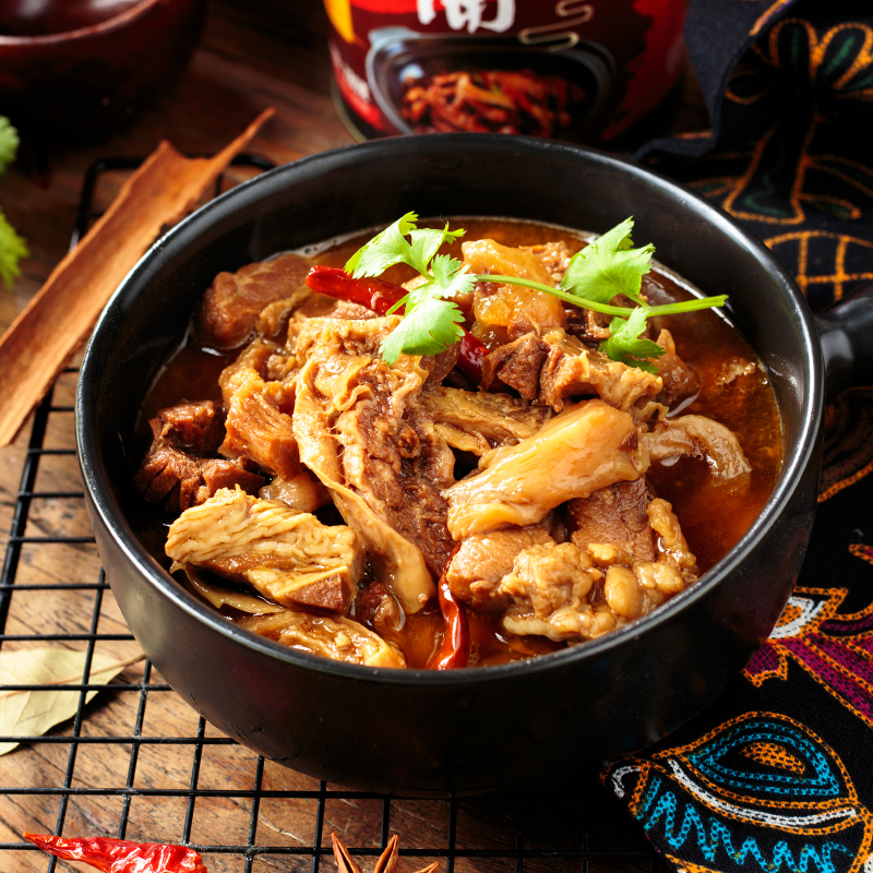 预制菜牛排牛杂牛腩牛筋红烧黄牛肉臊子罐头780g熟食下饭菜 红烧牛肉