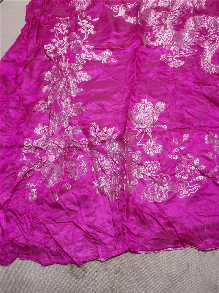 被面 结婚 八十年代老式复古真丝软缎被面面料桑蚕丝中国民族风背面