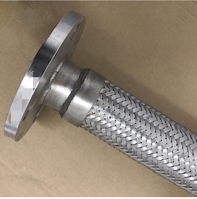 定制304不锈钢法兰金属波纹软管钢丝编织耐高温高压蒸汽防爆软管dn50