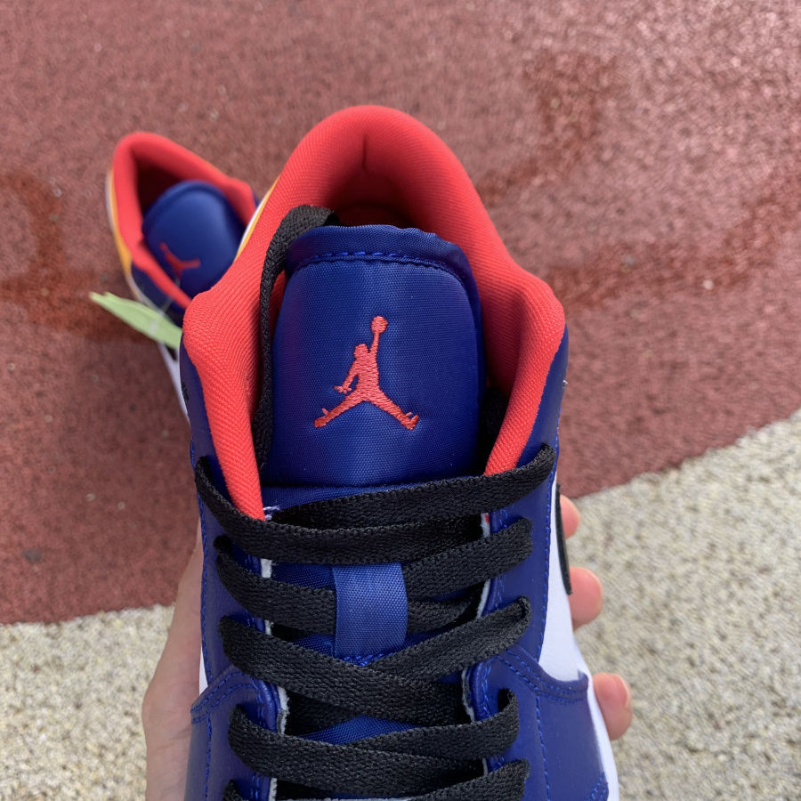 蓝黄 湖人 低帮篮球鞋男女同款553558-123nike aj1 low-蓝黄 湖人