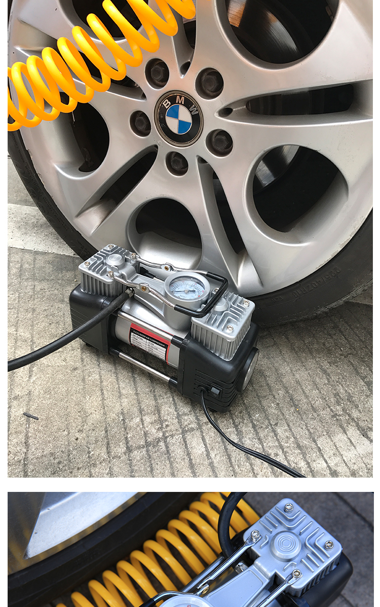 汽泵打气泵 220伏 空气压缩 大功率车载充气泵便携式单双缸打气筒家用