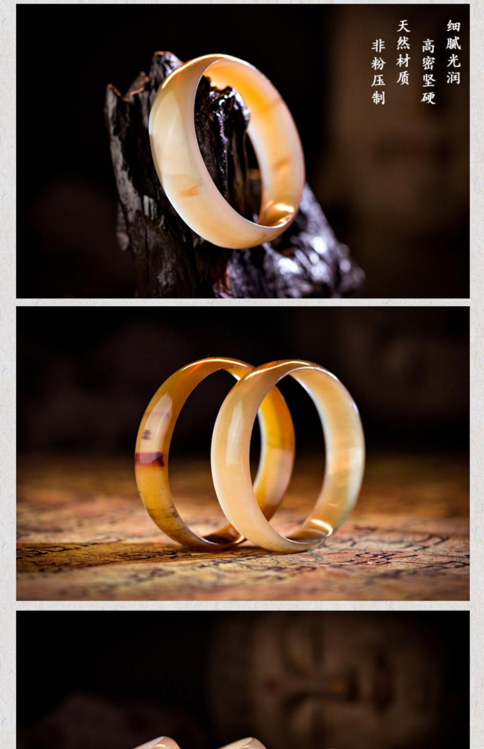 凌盛西藏白水牛角手镯天然满血女款民族风贵妃镯子简约女士原创设计