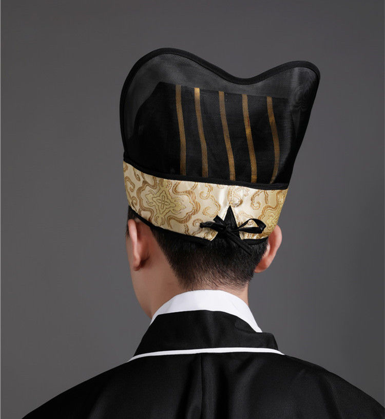 古装汉服头冠帽子 魏晋梁冠五梁冠古代大臣帽子官员帽子帽子 红色 m