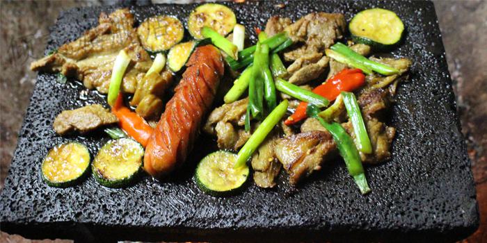 天然火山石烧烤板家用烧烤石盘餐厅烤肉石板牛排烧烤石锅定制 深灰色1