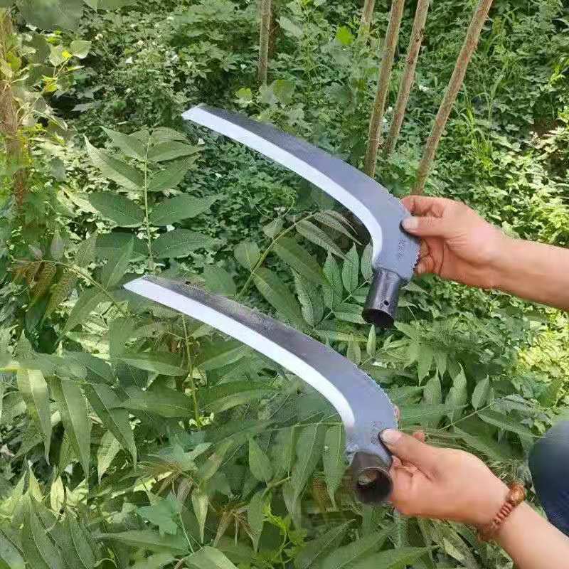割草刀户外便捷式除草神器草原牧草打草刀加长木柄大杉镰劲诚 白色