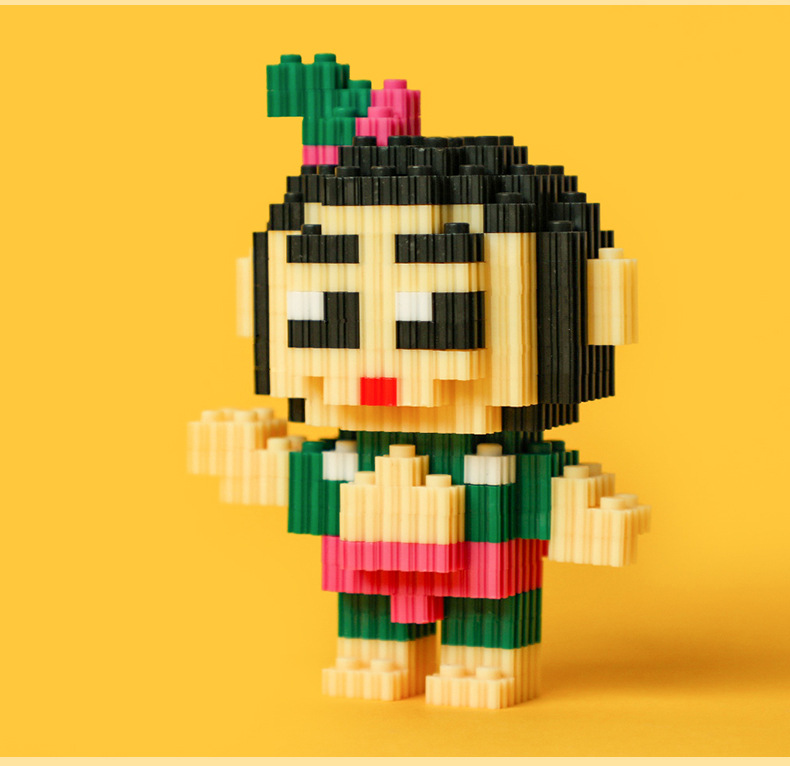 葫芦娃积木经典动漫卡通积木摆件小颗粒拼装儿童节生日礼物可代拼成品