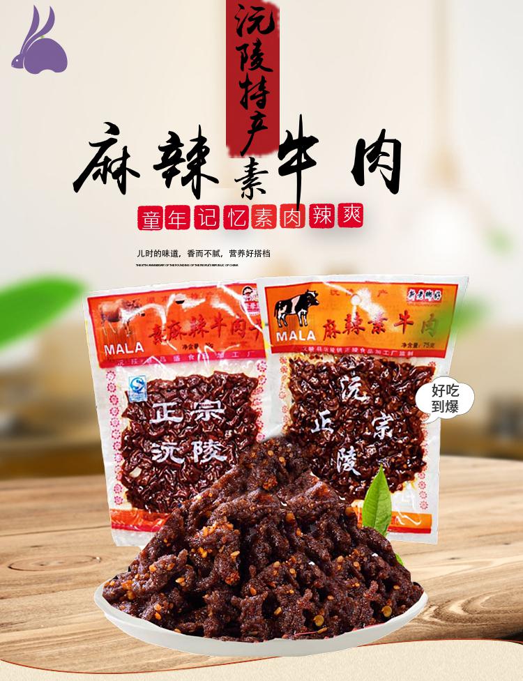 湖南沅陵特产麻辣素牛肉干湖南零食牵牵思熟食10包运牵牵思5包新老乡
