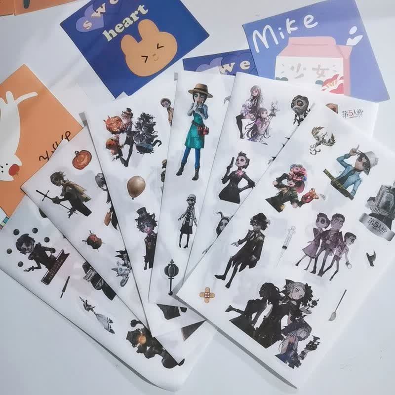 第五人格贴纸进口和纸贴纸萌系游戏人物日记心情贴画手账素材一包6张1