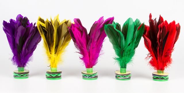 耐踢鸭毛毽子 大号彩色羽毛儿童比赛专用毽球牛筋底八彩8彩毽子 健身