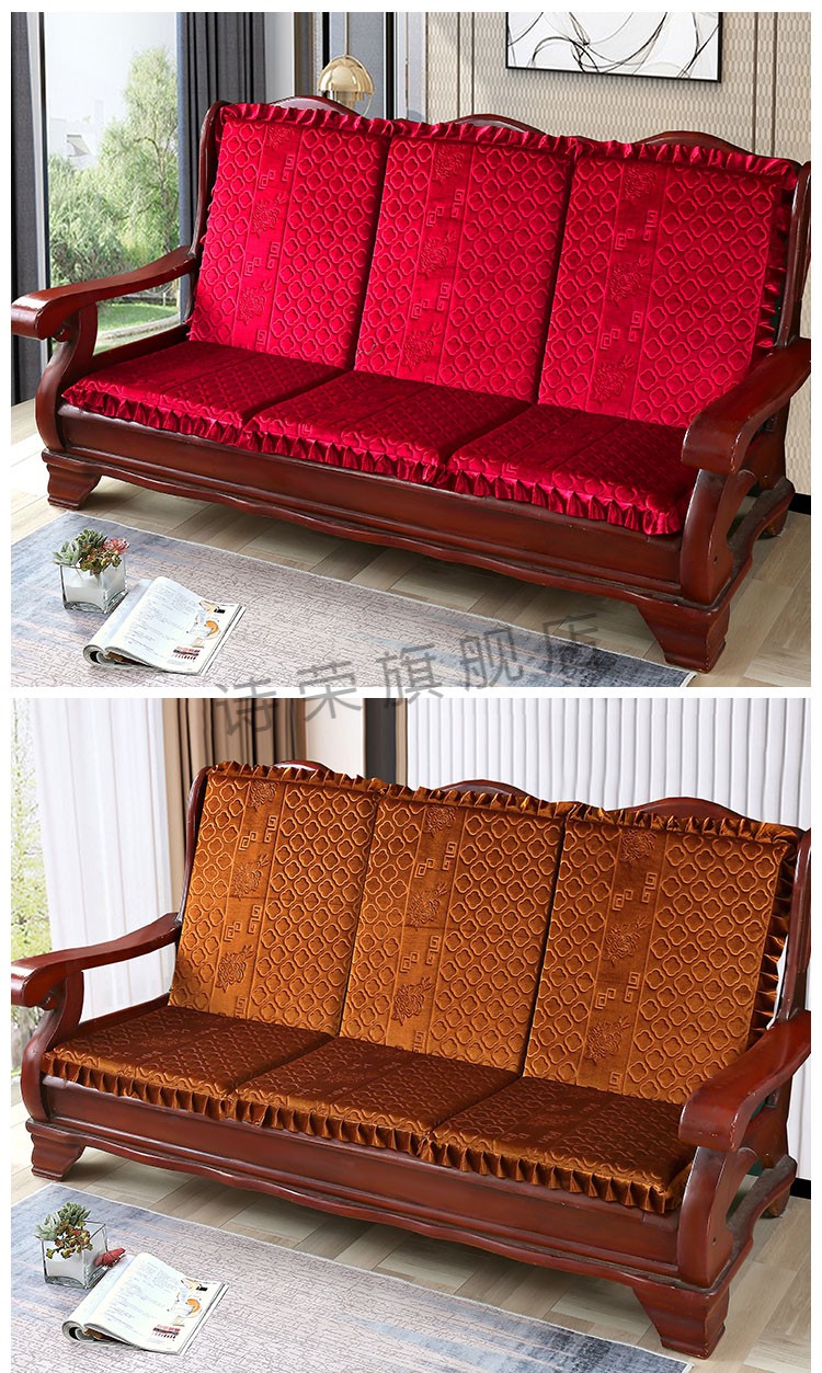实木沙发垫带靠背木椅子坐垫靠垫连体一体红木联邦椅垫加厚座垫冬