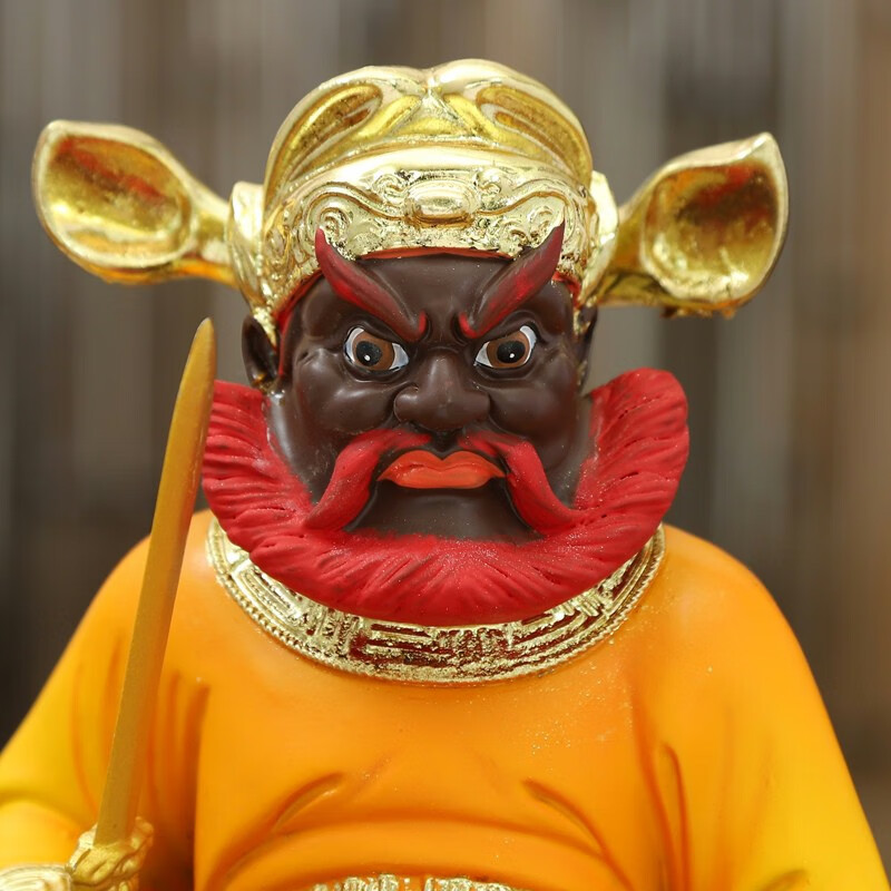 5米赐福圣君保平安抓鬼钟天师摆件树脂佛像 16寸38厘米高【坐像 七彩