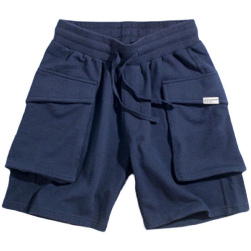 千硕森短裤子男大裤衩子夏季工装裤 日系大口袋纯棉短裤针织运动五分