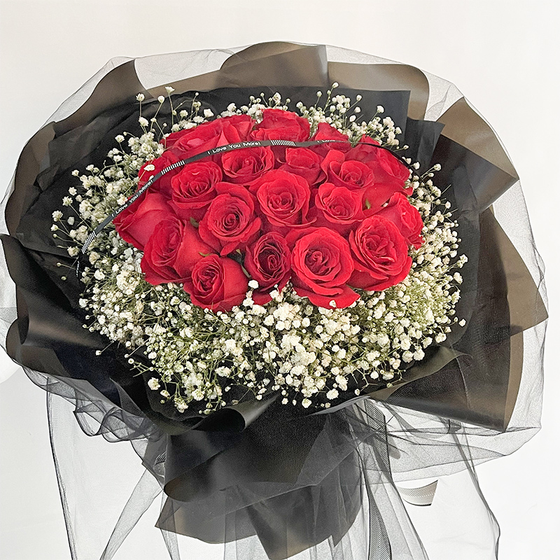 长沙七夕情人节红玫瑰花束速递同城常德湘潭衡阳生日送女友花 【红豆