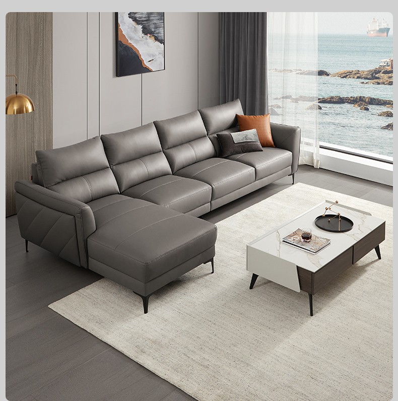 新品顾家家居意式真皮沙发现代客厅轻奢小户型头层牛皮沙发1107 【7天